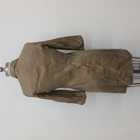 Tahari Arthur S. Levine Olive Brown Drab Shirt Dress Size 6 - Picture 3 of 8